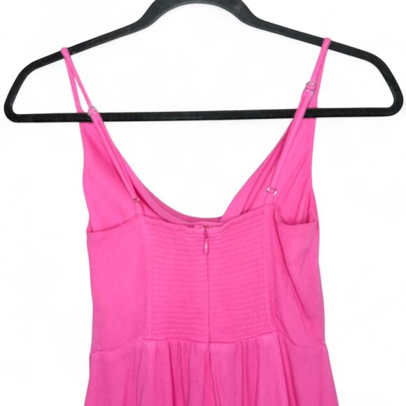 Aritzia Sun·deh Pink Cowl Neck Mini Dress 2XS Smocked Back Y2K Party Barbie - Picture 6 of 10